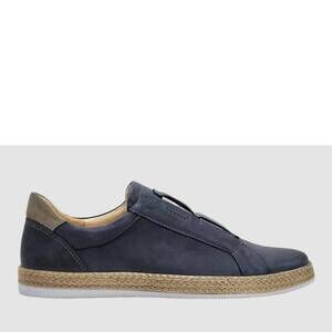 NEW KCR GROUP women's lifestyle slip-on leather sneakers in navy